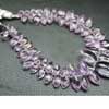 Natural Pink Amethyst Faceted Marquise Drops Briolette Strand Sold per 8.5 inches strand & Size 9mm to 15mm approx. Pronounced AM-eth-ist, this lovely stone comes in two color variations of Purple and Pink. This gemstones belongs to quartz family. All strands are best quality and hand picked. 